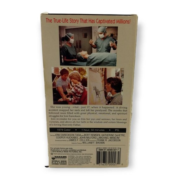 Joni VHS, 1992 Religious True Life Story of Joni Eareckson - Picture 3 of 3